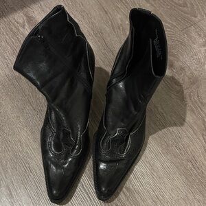 Franco Sarto Black Leather Ankle Booties